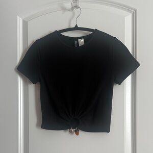 H&M Black Ring Accent Crop Top